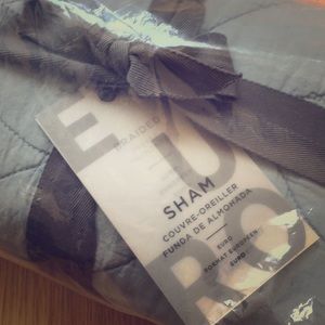 West Elm braided euro sham in moonstone (NWT)